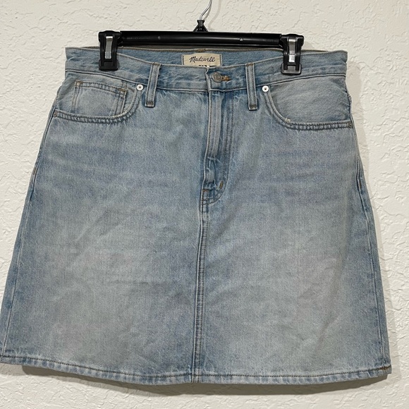 Madewell Denim High-Waist Straight Mini Skirt In Fitzgerald Wash Size 29 - Picture 4 of 10